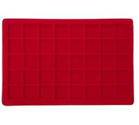 SAFE Plateau numismatique rouge, 40 cases jusqu’à 34 mm | Rangement pour pièces de monnaie au format 330 × 220 mm, pour les mallettes compatibles.