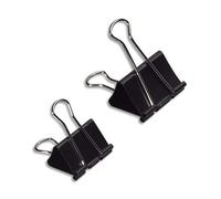 Wonday Pinces double clip – Boîte de 12 – 25 mm – Écartement 8 mm – Noir