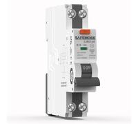 SAFEMORE Interrupteur FI/LS 1P+N 16 A 30 mA type A - Disjoncteur différentiel bidirectionnel RCBO avec capacité de commutation de 6 kA, courbe B16 B, certification TÜV - Rail DIN - Gris