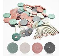 SaferCCTV Kit de polissage de 2,2 cm, 40 roues de polissage en caoutchouc de silicone, 12 tiges de mandrin parfaites pour les outils rotatifs Dremel, 52 pièces
