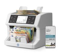 Safescan 2865-SC Compteuse de billets comptant la valeur de billets mélangés - Alimentation continue - Compteuse de billets avec détection de faux billets sur 9 points - App gratuite Safescan