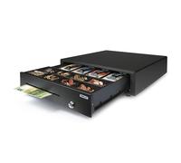 Safescan LD-4141 Tiroir Caisse Enregistreuse - 31.0 x 41.5 x 11.5 cm | Ouverture manuelle et automatique - 4 compartiments billets et 8 pièces - connexion RJ-12 - Tiroir à monnaie avec clés
