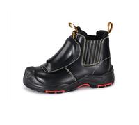 SAFETOE 8025NBKMP Bottes de travail pour homme Protection métatarsienne en cuir et mousse à mémoire de forme, Métatarse noir, 41 EU