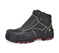 SAFETOE 8387 S3 Chaussures de sécurité ESD antistatiques cuir de vache résistant à la chaleur 300 ℃ Couverture protectrice de semelle en caoutchouc sans métal taille de orteil composite EU41
