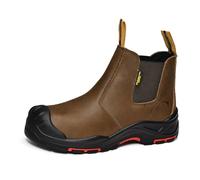 SAFETOE Bottes de sécurité M-8025NBO pour hommes Wide Fit avec embout composite Over Cap, bottes de travail ESD antistatiques, imperméables en cuir de vachette robuste, anti-ongle, antidérapant