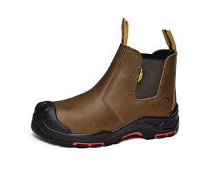 Safetoe M-8025NBO Bottes de sécurité pour homme - Coupe large - Bottes de travail à bout composite ESD - En cuir de vachette antistatique et imperméable - Résistantes - Anti-clous - Semelle en