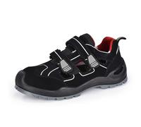 SAFETOE Sandales de sécurité 7518 en daim véritable avec tige en cuir de vache S1P antistatique, semelle antidérapante et antidérapante, semelle intérieure en mousse à mémoire de forme, embout en