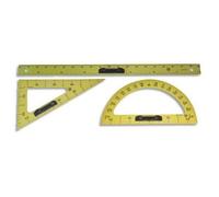 Safetool 5620.03 Set traçage tableau aimanté règle équerre rapporteur en plastique Jaune