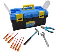 Safetool Caisse à outils avec 10 outils - Jaune et bleu
