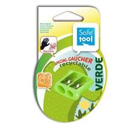 Safetool Taille-Crayon "Verde" 2 Usages Plastique Spécial Gaucher Vert