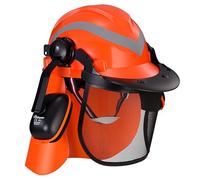 Safeyear Casque de Sécurité Forestier pour Bûcheron - Protection Complète avec Visière Débroussailleuse et Anti-Bruit EN352-3, Certifié EN397/EN1731 - Idéal pour Tronçonnage et Débroussaillage
