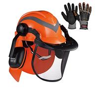 Safeyear Casque de Sécurité Forestier pour Bûcheron - Protection Complète avec Visière Débroussailleuse et Anti-Bruit EN352-3, Certifié EN397/EN1731 - Idéal pour Tronçonnage et Débroussaillage
