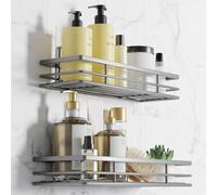 saffruff étagère de douche sans percer 2 pièces étagère de douche acier inoxydable argent gris