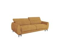 SAFIAA23023972 Canapé convertible 2/3 places ocre tissu gaufré matelas 15 cm