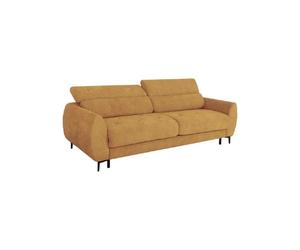 SAFIAA23023972 Canapé convertible 2/3 places ocre tissu gaufré matelas 15 cm