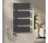 S'AFIELINA 1041x600 mm Radiateur électrique pour salle de bain Sèche-serviettes avec minuterie Thermostat électrique, chauffe-serviettes avec thermoplongeur, Anthracite 600Watts