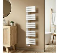 S'AFIELINA 1320x400mm Radiateur de Salle de Bain – Sèche-Serviettes Acier Faible Carbone avec Revêtement Antirouille, Panneau Plat Design, Blanc, 570W