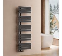 S'AFIELINA 1320x400mm Radiateur de Salle de Bain – Sèche-Serviettes Acier Faible Carbone, Revêtement Antirouille, Panneau Plat Design, Anthracite,570W
