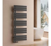 S'AFIELINA 1320x500mm Radiateur de Salle de Bain – Sèche-Serviettes Acier Faible Carbone, Revêtement Antirouille, Panneau Plat Design, Anthracite,661W