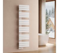 S'AFIELINA 1599x400mm Radiateur de Salle de Bain – Sèche-Serviettes Acier Faible Carbone avec Revêtement Antirouille, Panneau Plat Design, Blanc, 684W