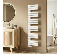 S'AFIELINA 1599x500mm Radiateur de Salle de Bain – Sèche-Serviettes Acier Faible Carbone avec Revêtement Antirouille, Panneau Plat Design, Blanc, 794W