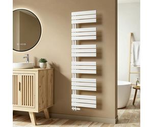 S'AFIELINA 1599x500mm Radiateur de Salle de Bain – Sèche-Serviettes Acier Faible Carbone avec Revêtement Antirouille, Panneau Plat Design, Blanc, 794W