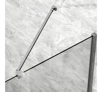 S'AFIELINA Barre Stabilisation Douche 500 mm Verre 6-8 mm 2 Pièce | Support Latéral Paroi de Douche en Aluminium Chromé, Fixation Murale Gauche ou Droite, Joint Pivotant 180° pour Verre