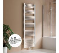 S'AFIELINA Radiateur sèche-serviettes 180 x 60 cm Radiateur sèche-serviettes Raccord central Chauffe-serviettes droit Blanc avec vanne,860 W