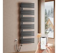 S'AFIELINA – Sèche-serviette électrique 1599×600 mm avec thermostat WiFi,minuterie programmable et écran LCD,1000W,Anthracite,idéal pour salle de bain