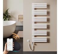 S'AFIELINA – Sèche-serviette électrique 1599×600mm avec thermostat WiFi, minuterie programmable et écran LCD, 1000 W, blanc, idéal pour salle de bain