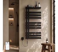 "S'AFIELINA Sèche-serviettes électrique avec étagère 1050×500 mm 335 W Noir,Radiateur sèche-serviettes connecté WiFi, chauffage en fibre de carbone