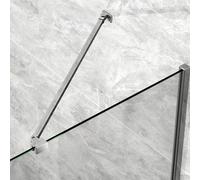 S'AFIELINA Stabilisateur de cabine de douche Barre de stabilisation en alliage d'aluminium pour paroi de douche épaisseur de verre 5-6mm, support mural longueur de réglage 500mm ,3 pièces