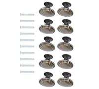 SAFIGLE 10 Pièces Bouton de Meuble Ancien Rond en Fer pour Armoire et | Style Rétro Vintage, Finition Or, Poignée D’aide au Tirage, 10 Vis M4 X 3mm pour Installation