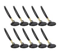 SAFIGLE 10 Pièces Stylo Sécurisé avec Chaînette Adhésive Noir, Support de Base en Plastique, Stylo à Bille pour Bureau et Réception Professionnelle, Fournitures de Bureau Indispensables
