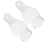 SAFIGLE 2 Pièces Cheminée De Lampe À Pétrole En Verre Transparent 6.50 X 2.09 X 2.09 Pouces Pour Lampe À Huile Rétro Intérieur
