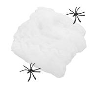 SAFIGLE 2 Pièces Décorations Toile D'araignée Phosphorescente Blanche Halloween en Coton et Plastique, Texture Réaliste, pour Décorations Murales Intérieures et Fenêtres DIY