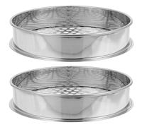 SAFIGLE 2 Pièces Tamis de Jardinage Rond 20cm en Acier Inoxydable, Tamis à Terreau pour Plantation, Argenté, pour Filtrer Sable et Pierres, Jardinage Potager, pour Femmes au Foyer