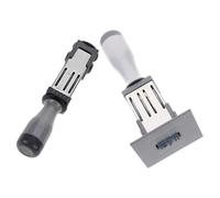 SAFIGLE 2 Pièces Tampon Dateur Portable en Pp et Métal pour Bureau et École, Impression Précise et Robuste, pour Certificats et Contrats