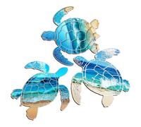 SAFIGLE 3 Pièces Décoration Murale de Tortue Applique Murale en Bois Délicate pour Balcon et Fêtes Intérieure et Extérieure