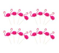 SAFIGLE 30 Pièces Accessoires Décoratifs pour Gâteaux de Fête Style Hawaïen Pics à Gâteaux en Papier et Bois Inserts pour Camping et Anniversaire