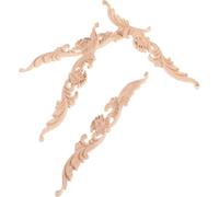 SAFIGLE 4 Pièces Applique en Bois Sculpté Européenne pour Porte | Bois Khaki, Format Compact sans Bavure, Effet Décoratif Soigné, pour Fenêtres et Présent de Pendaison