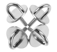 SAFIGLE 4pièces Lot de Crochets de Plafond INOX Anneau Rond et Plaque à Œillets Crochets Métalliques Résistants pour Suspension Hamacs Ventilateurs Voiles Ombrage et Accessoires Marins