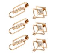 SAFIGLE 6 Pièces Broche de Sûreté pour Femmes en Alliage Or, Clip Ajusteur de Taille Antidérapant pour Cardigan et Robe, Design Ovale et Carré Élégant Facile à Utiliser