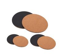 SAFIGLE 6 Pièces sous-Verres Ronds en Liège, Protection et Isolation | Aspect Liège Brun, Plastique et Liège, Usage Intérieur Extérieur, pour Comptoirs et Jardinières