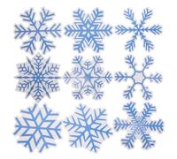 SAFIGLE 9 Pièces Autocollant Magnétique Noël Flocons pour Réfrigérateur | Résine Synthétique, Fixation Puissante Métal, Retrait Facile, Usage Maison et Fête, Bleu