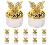 SAFIGLE Boîtes à Dragées en Plastique Or Élégantes pour Mariage, Lot de 12 Pièces, Forme Aile Ronde, Décoration de Fête Polyvalente pour Occasions Présents