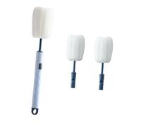 SAFIGLE Brosse de Nettoyage pour Bouteille en Éponge Tête Amovible, Manche Long en Pp, Ensemble 3 Pièces pour Ambiance Estivale