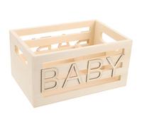 SAFIGLE Caisse en Bois Ouverte et Empilable avec Poignées, Rangement | Bois Beige, Format 9,5x6,3x4,7 Pouces, Organisation de Bibliothèque et Placard