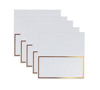 SAFIGLE Cartes de Nom de Place Blanches en Papier Bordure Dorée en Marquage à Chaud, 20pcs, Design Stéréoscopique Moderne, Faciles à Placer pour Fête ou Mariage