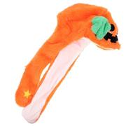 SAFIGLE Chapeau Décoratif Orange en Peluche Courte Oreilles Mobiles pour Fête Halloween Cosplay Ambiance Festive et Soulagement du Stress
